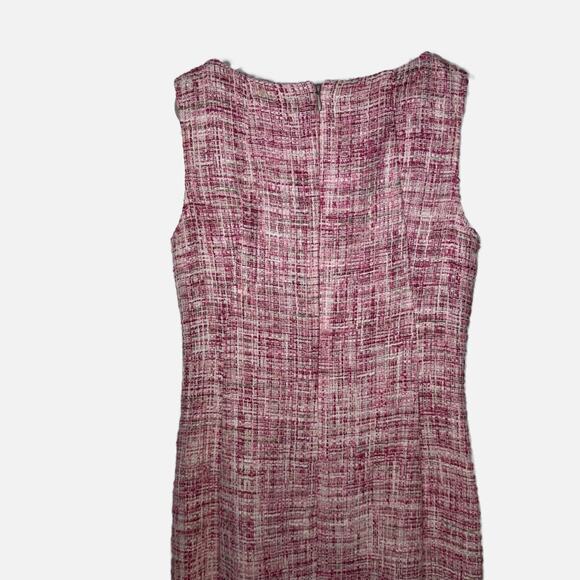 Talbots Pink Tweed Sheath Dress Women’s Size 4 Sleeveless Classic Workwear - Picture 5 of 15